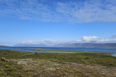 Výhled z Vestmannsvatn Guesthouse u Husavíku